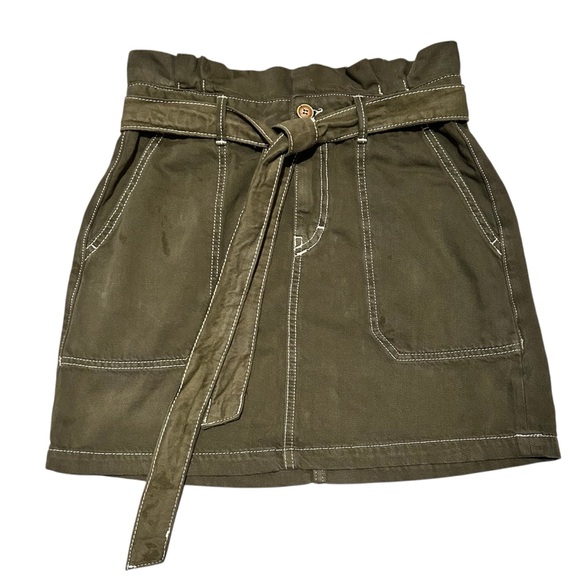 Free People Womens Splendor in The Grass Skirt Size 8 army green - Picture 7 of 10